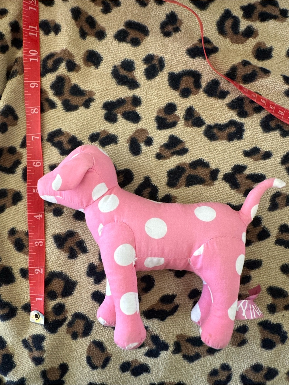 PINK Victoria's Secret Pink & White Polka Dot Dog Plush - Picture 2 of 6